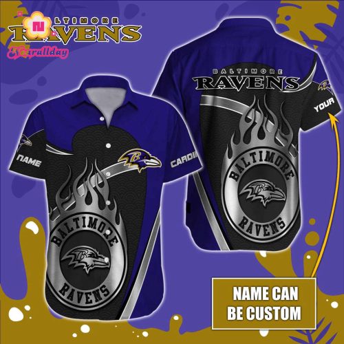 Baltimore Ravens NFL Printed Hawaiian Shirt Custom Gift