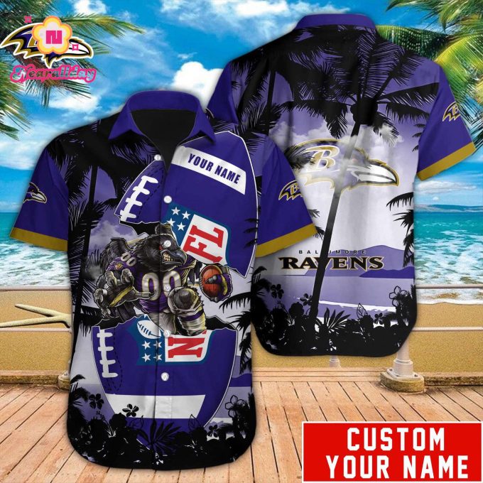 Baltimore Ravens NFL Printed Hawaiian Shirt Custom Gift