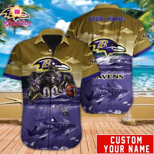 Baltimore Ravens NFL Printed Hawaiian Shirt Custom Gift
