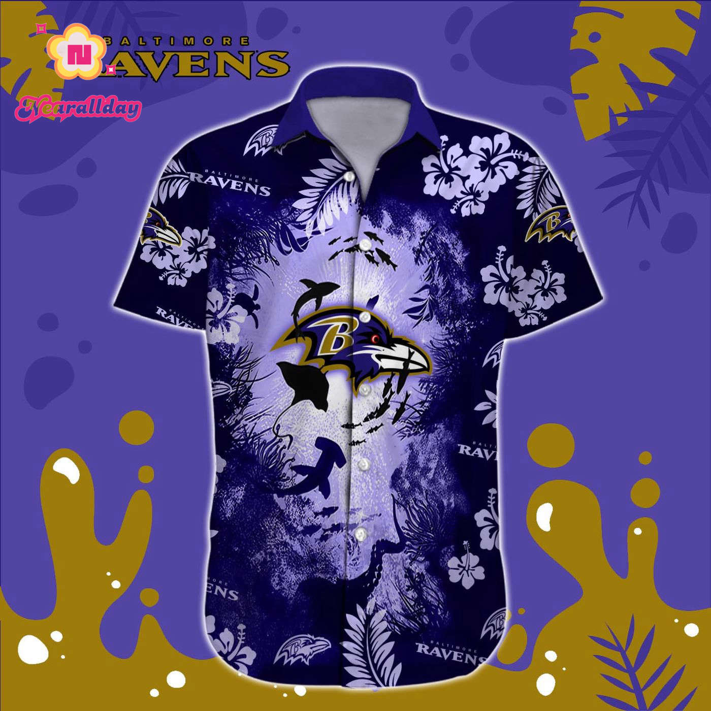 Baltimore Ravens NFL Printed Hawaiian Shirt Custom Gift Baltimore Ravens NFL Printed Hawaiian Shirt Custom Gift