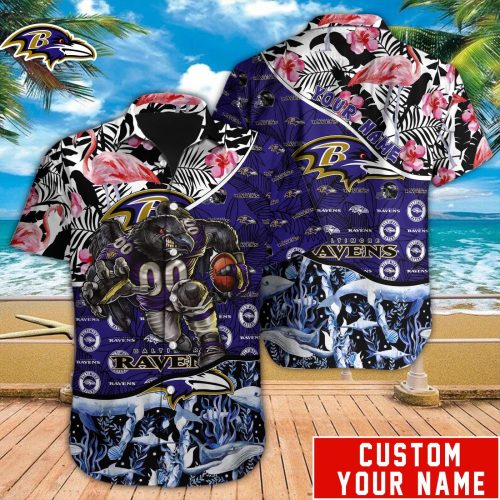 Baltimore Ravens NFL Printed Hawaiian Shirt Custom Gift