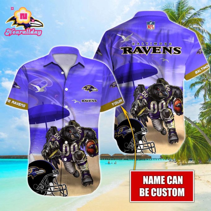 Baltimore Ravens NFL Printed Hawaiian Shirt Custom Gift