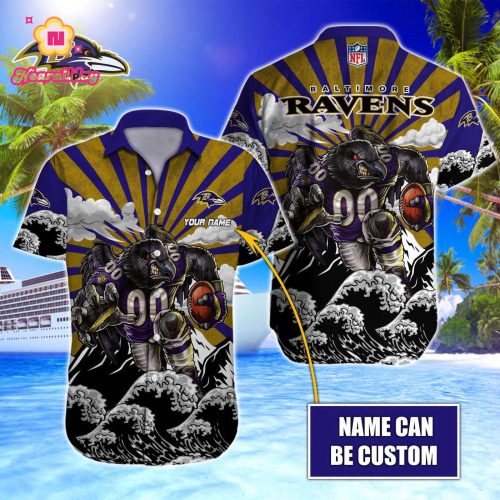 Baltimore Ravens NFL Printed Hawaiian Shirt Custom Gift