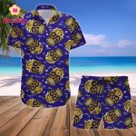 Baltimore Ravens NFL SKull Hawaiian Shirt And Short