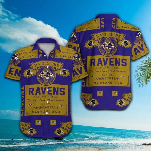 Baltimore Ravens Short Sleeve Button Up Tropical Aloha Hawaiian Shirt Set for Men Women Kids Gift