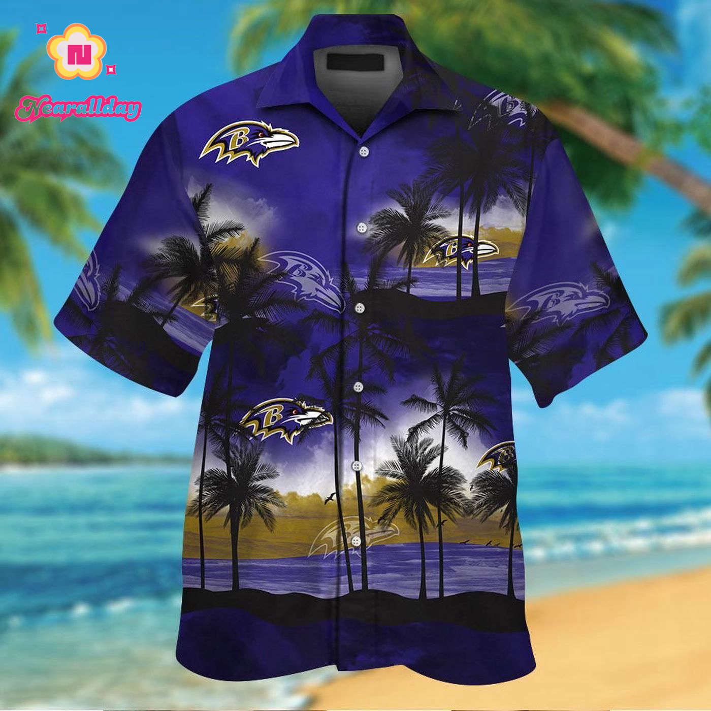 Baltimore Ravens Short Sleeve Button Up Tropical Aloha Hawaiian Shirt Set for Men Women Kids Gift Baltimore Ravens Short Sleeve Button Up Tropical Aloha Hawaiian Shirt Set for Men Women Kids Gift