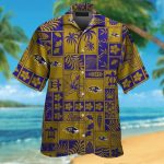 Baltimore Ravens Short Sleeve Button Up Tropical Aloha Hawaiian Shirt Set for Men Women Kids Gift