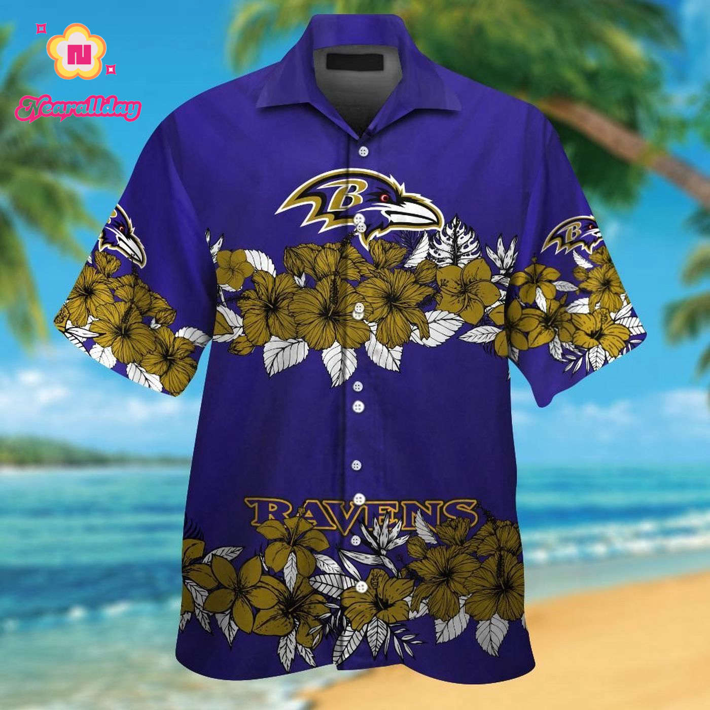 Baltimore Ravens Short Sleeve Button Up Tropical Aloha Hawaiian Shirt Set for Men Women Kids Gift Baltimore Ravens Short Sleeve Button Up Tropical Aloha Hawaiian Shirt Set for Men Women Kids Gift