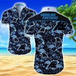 Beach Shirt Carolina Panthers Hawaiian Shirt Set for Men Women Kids