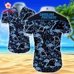 Beach Shirt Carolina Panthers Hawaiian Shirt Set for Men Women Kids