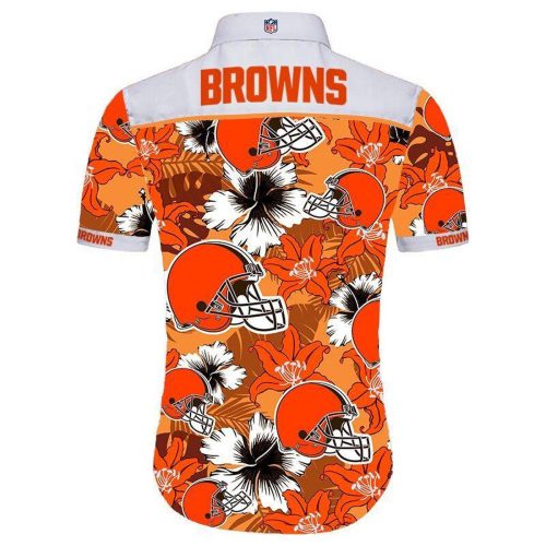 Beach Shirt Cleveland Browns Hawaiian Shirt Tropical Flower For Fans