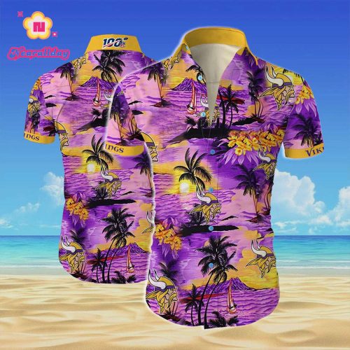 Beach Shirt Minnesota vikings team all over printed hawaiian shirt