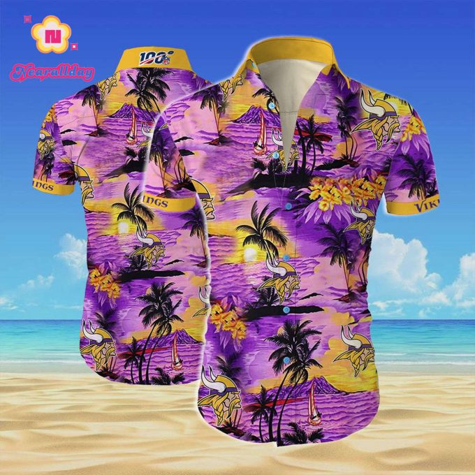Beach Shirt Minnesota vikings team all over printed hawaiian shirt