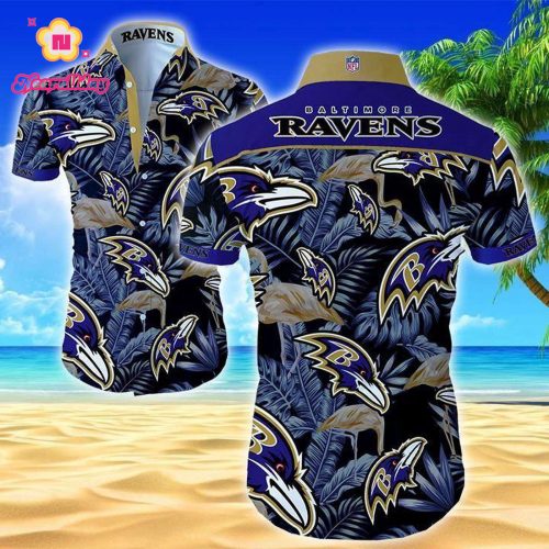 Beach Shirt Nfl Baltimore Ravens Classic Premium Hawaiian Shirt