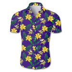 Beach Shirt NFL minnesota vikings tropical flower hawaiian shirt