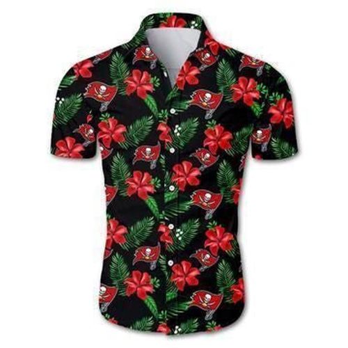 Beach Shirt Tampa Bay Buccaneers Hawaiian All over print Shirt Floral Button Up Slim Fit Body NFL