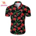 Beach Shirt Tampa Bay Buccaneers Hawaiian All over print Shirt Floral Button Up Slim Fit Body NFL