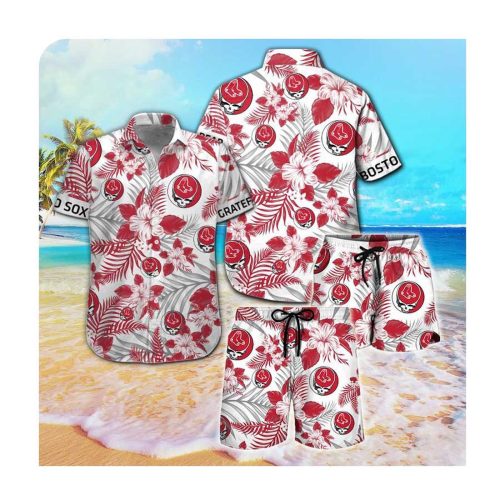 Boston Red Sox and Kiss Hawaii Summer Button Up Shirt – Men Women
