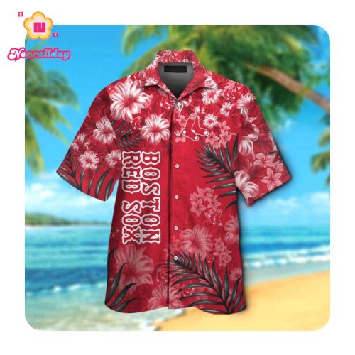 Authentic Boston Red Sox MLB Hawaiian Button-Up Shirt for Men and Women