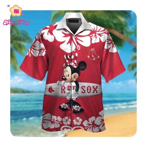 Official Boston Red Sox Minnie Mouse Hawaiian Shirt – Unisex Summer Button-Up