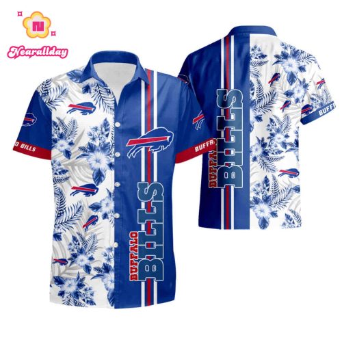 Buffalo Bills Floral With And Blue Hawaiian Shirt summer shirt