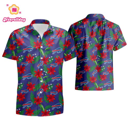 Buffalo Bills Hawaiian Shirt Floral Button Up Slim Fit Body summer shirt