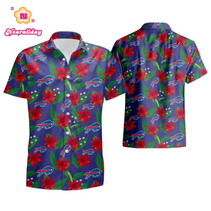 Buffalo Bills Hawaiian Shirt Floral Button Up Slim Fit Body summer shirt