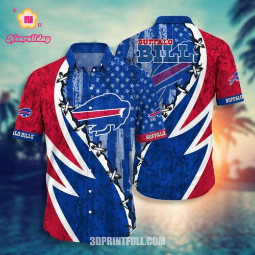 Buffalo Bills Hawaiian Shirts Short Summer Hawaiian Shirt Set for Men Women Kids