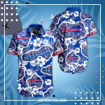 Buffalo Bills Hawaiian Shirts Tropical Flower Mens Hawaiian Shirt Set for Men Women Kids
