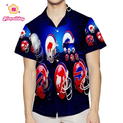 Buffalo Bills Helmets 3D All Over Print Summer Beach Hawaiian Shirt With Pocket