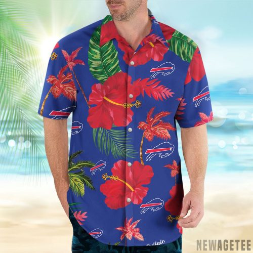 Buffalo Bills Nfl Color Hibiscus Button Up Hawaiian Shirt