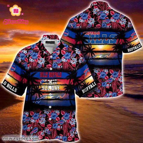 Buffalo Bills Nfl Summer Beach Hawaiian Shirt Hibiscus Pattern For Sports Fan