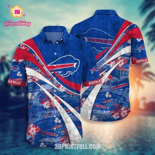 Buffalo Bills Red White Curve Blue Hawaiian Shirt