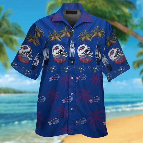 Buffalo Bills Short Sleeve Button Up Tropical Aloha Hawaiian Shirt Set for Men Women Kids Gift