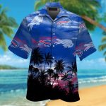 Buffalo Bills Short Sleeve Button Up Tropical Aloha Hawaiian Shirt Set for Men Women Kids Gift