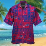 Buffalo Bills Short Sleeve Button Up Tropical Aloha Hawaiian Shirt Set for Men Women Kids Gift