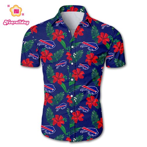 Buffalo bills tropical flower Hawaiian Beach Shirt