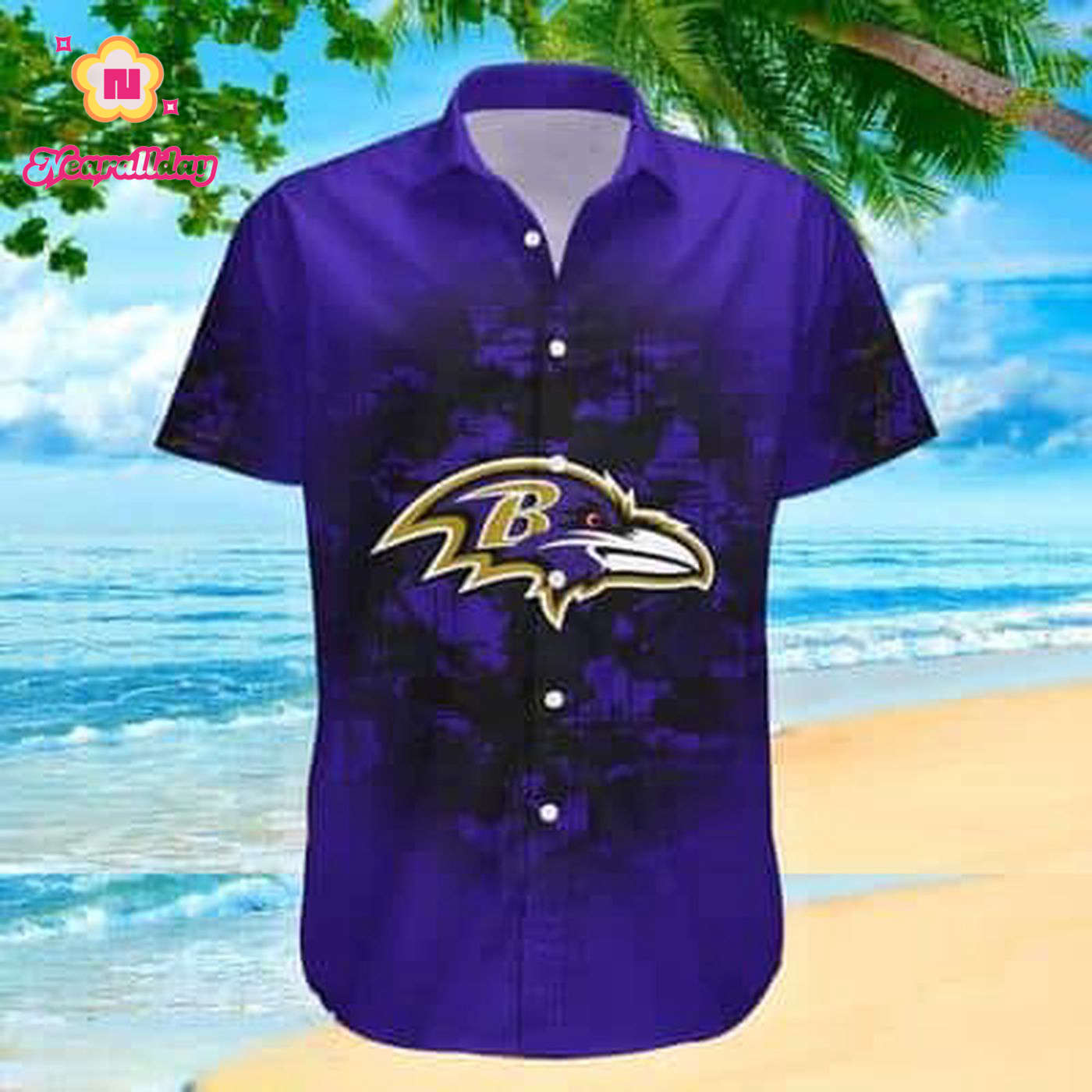 Camouflage NFL Baltimore Ravens Hawaiian Shirt Gift For Football Fans Camouflage NFL Baltimore Ravens Hawaiian Shirt Gift For Football Fans