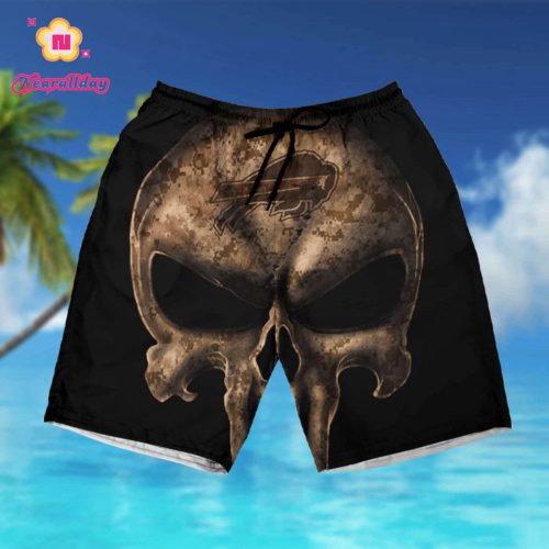 Camouflage Skull Buffalo Bills American Flag Hawaiian Shirt summer shirt