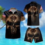 Camouflage Skull New York Jets American Flag Hawaiian Shirt summer shirt