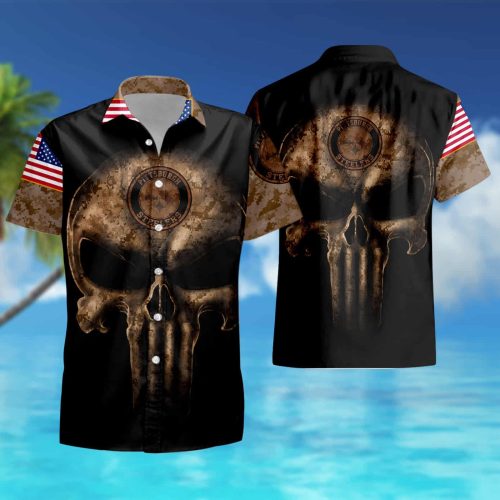 Camouflage Skull Pittsburgh Steelers American Flag Hawaiian Shirt summer shirt