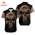 Camouflage Skull Seattle Seahawks American Flag Hawaiian Shirt
