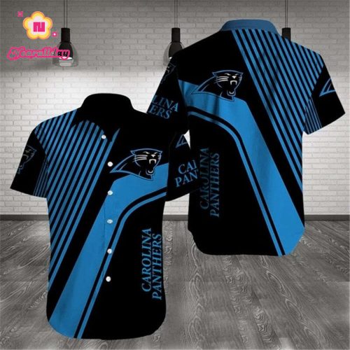 Carolina Panthers Hawaiian Shirts Pattern Stripe