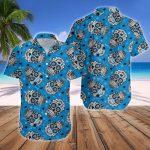 Carolina Panthers NFL SKull Hawaiian Shirt And Short
