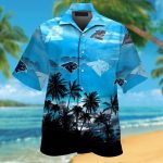 Carolina Panthers Short Sleeve Button Up Tropical Aloha Hawaiian Shirt Set for Men Women Kids Gift