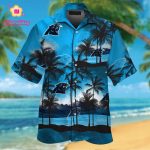 Carolina Panthers Short Sleeve Button Up Tropical Aloha Hawaiian Shirt Set for Men Women Kids Gift