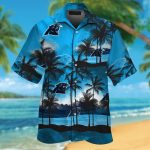 Carolina Panthers Short Sleeve Button Up Tropical Aloha Hawaiian Shirt Set for Men Women Kids Gift