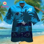 Carolina Panthers Short Sleeve Button Up Tropical Aloha Hawaiian Shirt Set for Men Women Kids Gift