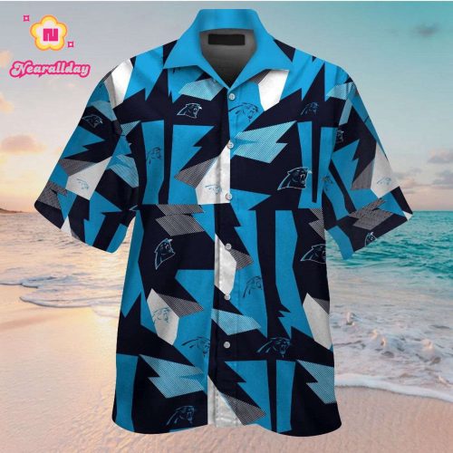 Carolina Panthers Short Sleeve Button Up Tropical Aloha Hawaiian Shirt Set for Men Women Kids Gift