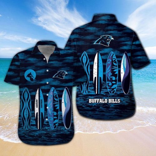 Carolina Panthers Short Sleeve Button Up Tropical Aloha Hawaiian Shirt Set for Men Women Kids Gift